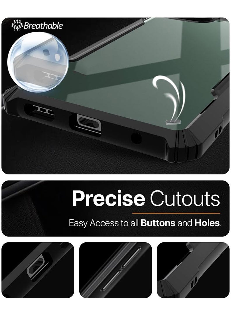 Case Up Case For Samsung Galaxy S24 Ultra Crystal Clear Tactical Back Cover Case With 360 Degree Protection, Shockproof Bumper Protective Phone Cover, Anti-Scratch Hard PC Back (Clear) - Image 3