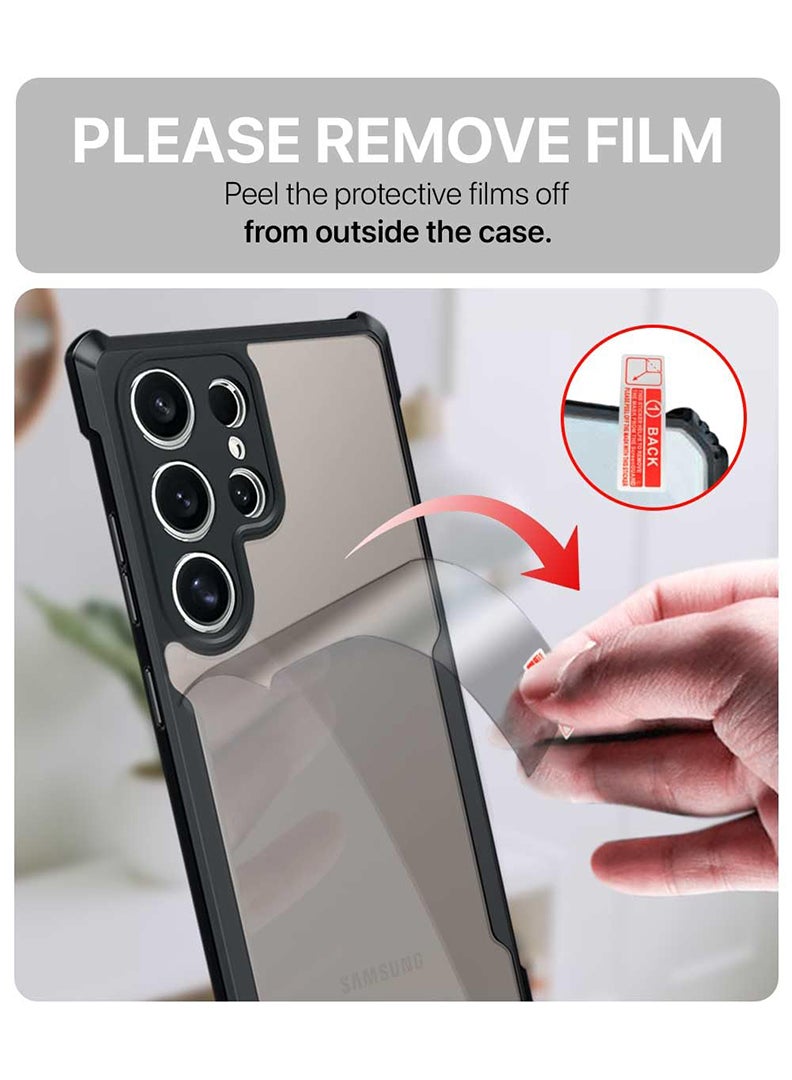 Case Up Case For Samsung Galaxy S24 Ultra Crystal Clear Tactical Back Cover Case With 360 Degree Protection, Shockproof Bumper Protective Phone Cover, Anti-Scratch Hard PC Back (Clear) - Image 4