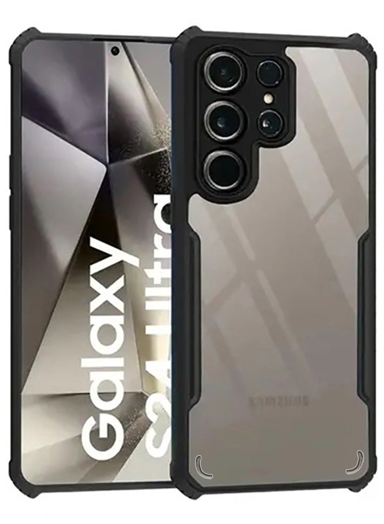Case Up Case For Samsung Galaxy S24 Ultra Crystal Clear Tactical Back Cover Case With 360 Degree Protection, Shockproof Bumper Protective Phone Cover, Anti-Scratch Hard PC Back (Clear) - Image 1