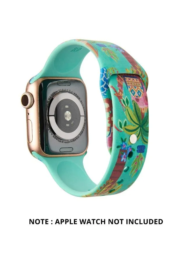 Chumbak Jaipurscape Watchband Compatible with Apple Watches (38/40/41mm) | Watch Strap | Silicone Watch Printed Colourful Strap | PIN-AND-TUCK Closure