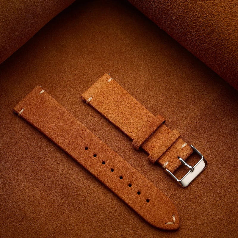 Bluejw Replacement Leather Fur Watch Strap for Garmin Samsung Huawei Fitbit Smart Watches – 14mm 16mm 18mm 20mm 22mm Bands - Image 1