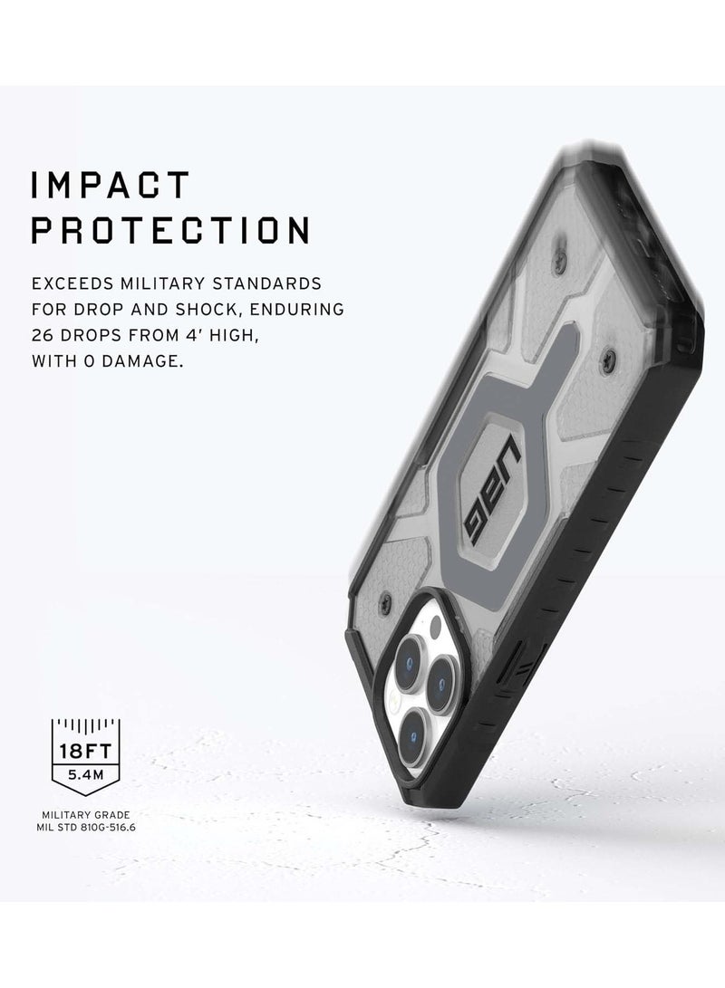 Gear غطاء حماية شفاف من Urban Armor Gear UAG Pathfinder لهاتف Apple iPhone 15 Pro Max بطول 18 قدم ومقاوم للسقوط ومتوافق مع MagSafe - رمادي - Image 5