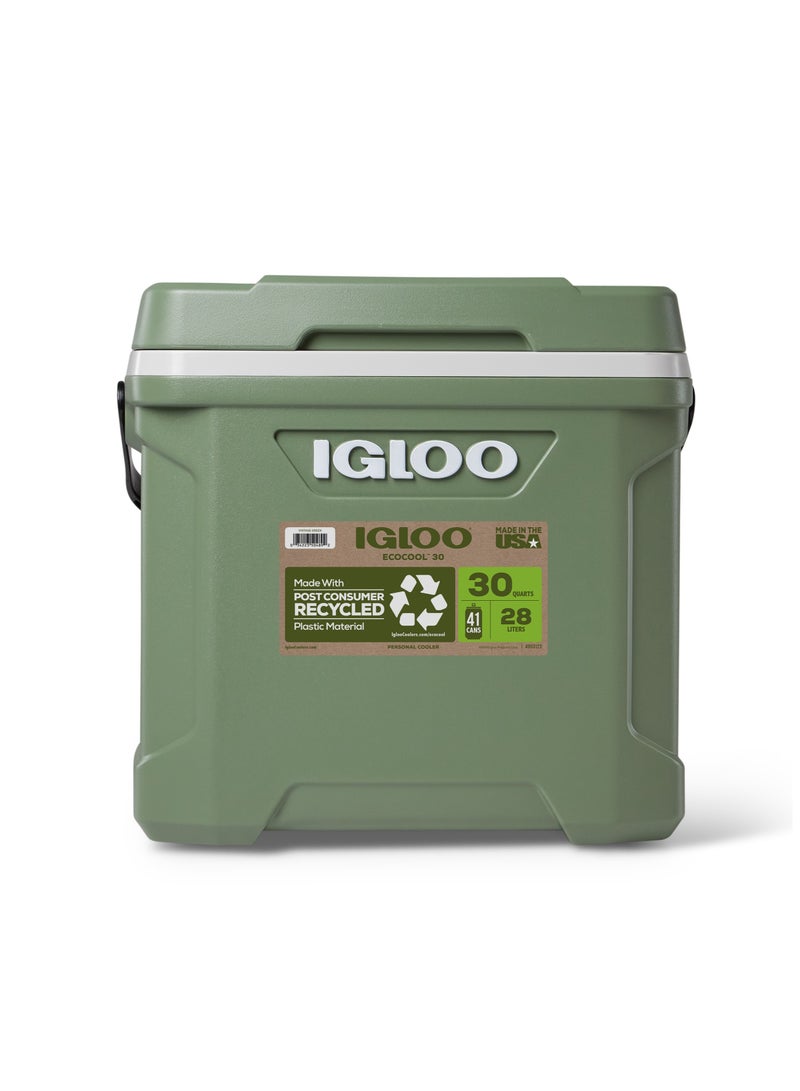 Igloo صندوق تبريد إيكوكول لاتيتيود 30 كوارت باللون الأخضر العتيق - Image 2