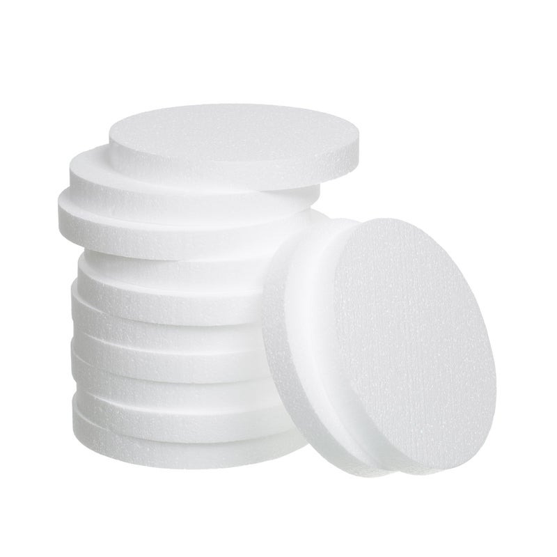 Crafare 8 Inch Round Foam Circles for Crafts 5 Pack 1 Inch Thick Round Polystyrene Craft Discs White for Wedding Holiday Christmas Crafts Making and School Projects DIY - Image 3