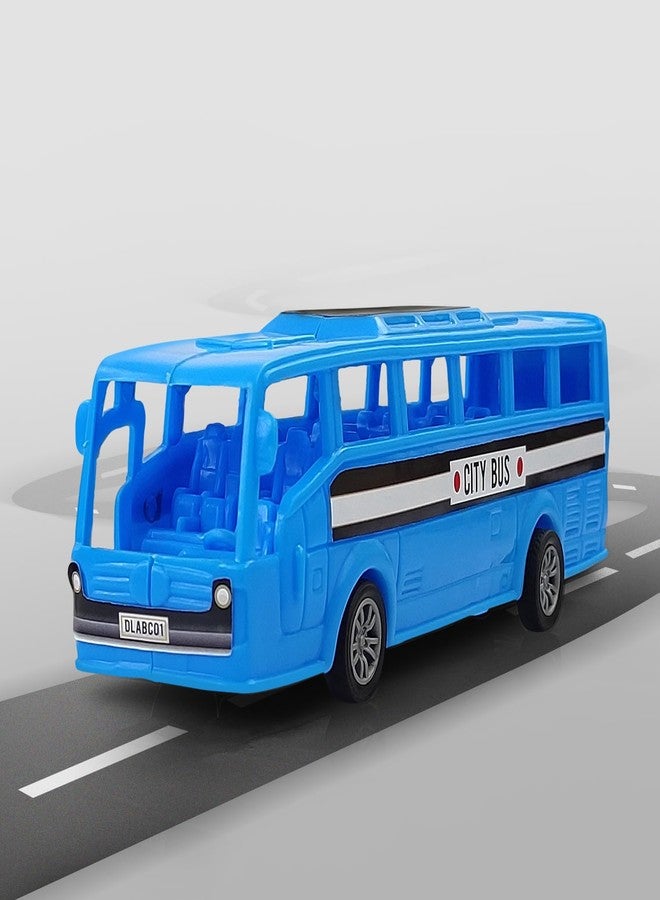 NHR Plastic Friction Powered Toy Bus for Kids, for, Plastic, for, for, Friction for 2 Years+, Car for (Blue) - Image 1