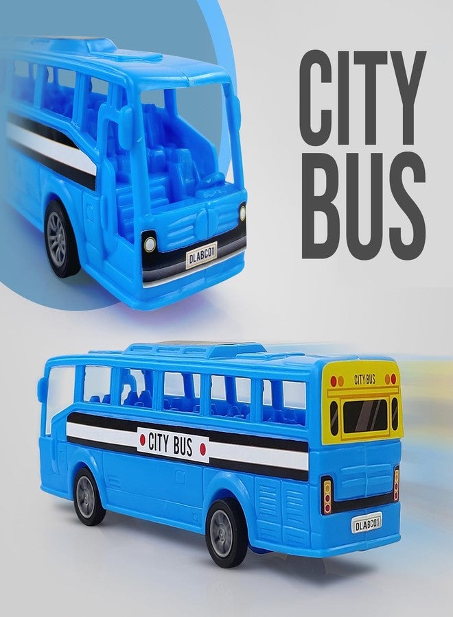 NHR Plastic Friction Powered Toy Bus for Kids, for, Plastic, for, for, Friction for 2 Years+, Car for (Blue) - Image 2