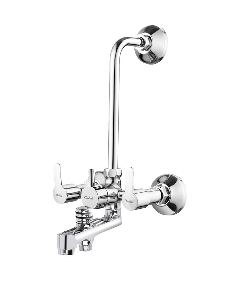 Cloudtail Cloudtail Fusion Brass 3 in 1 Wall Mixer for Bathroom Silver  - Image 1