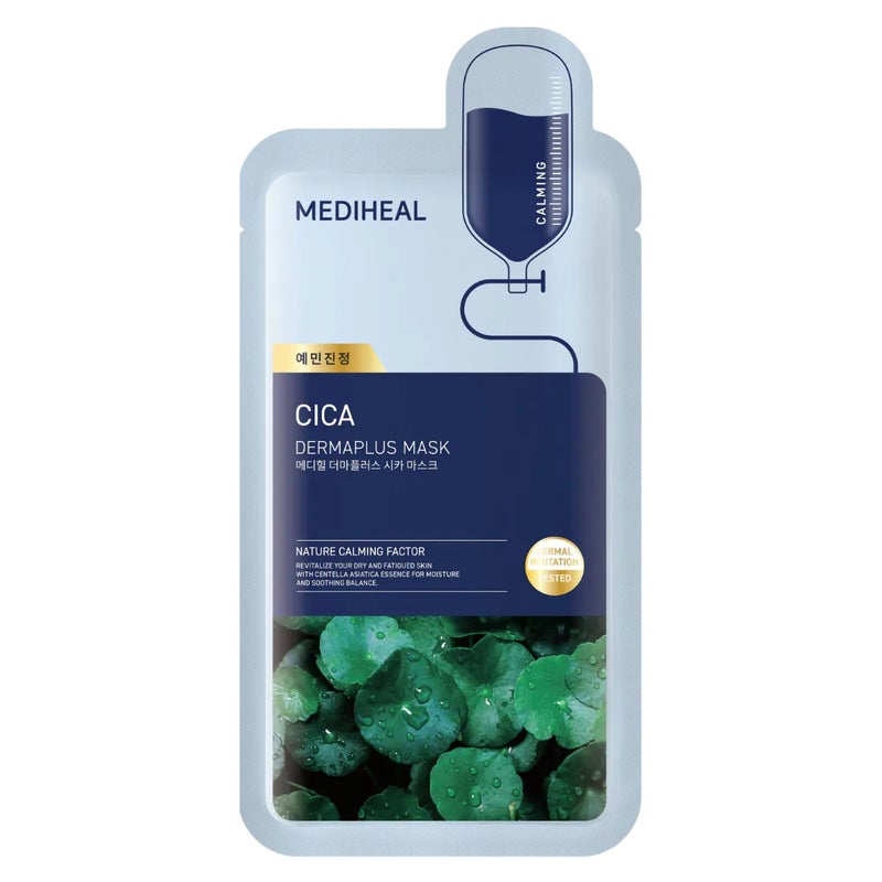 Mediheal Dermaplus Mask Cica, Calming and Hydrating Sheet with Centella & Panthenol - 22ml
