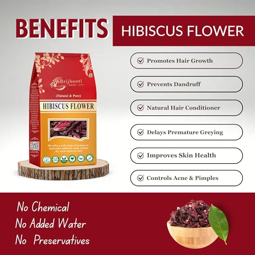 BrijBooti Hibiscus Flower - Herbal Tea- 200 Grams - Gudhal Phool - Hibiscus Dry Flower - Image 2
