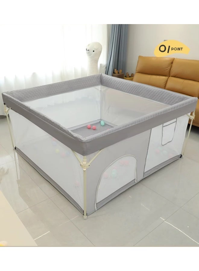 Foldable Baby Playpen with 30 Ocean Balls and 1 Grab Handle, Indoor Activity Center for Infants Toddlers - Image 1