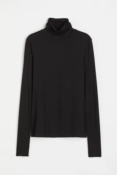 H&M Viscose Polo-Neck Top