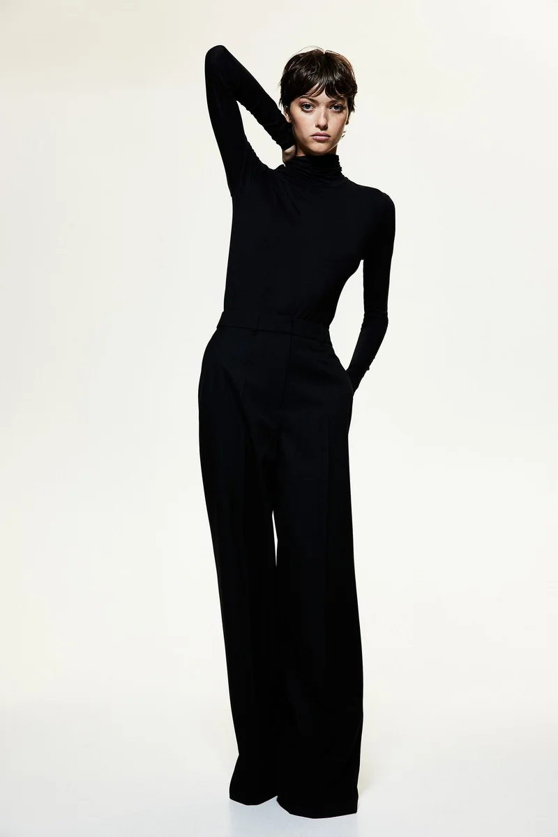 H&M Viscose Polo-Neck Top