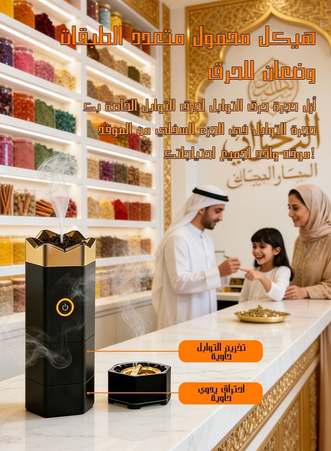 يهييو حاملات بخور، مبخرة قابلة لإعادة الشحن، مبخرة كهربائية، مبخرة كهربائية، مبخرة عطرية للسيارة برائحة منعشة، حاملات بخور محمولة - Image 4