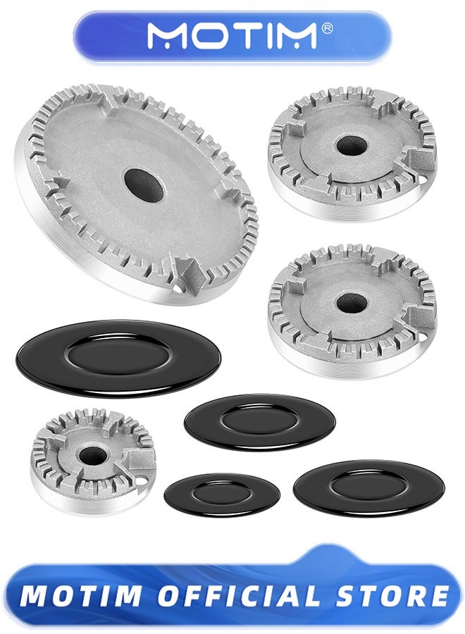 موتيم طقم قبعات طباخ مكون من 4 قطع ومواقد غاز وفرن وموقد وغطاء لهب للمطبخ يناسب معظم مقابض المواقد ومجموعة أغطية ومقبض موقد معدني عالي الجودة - Image 1