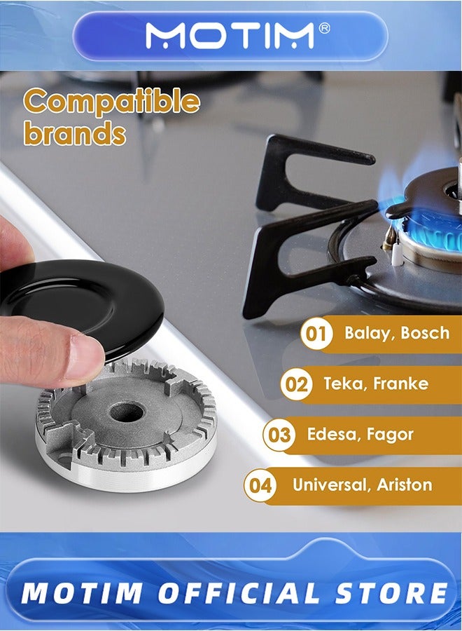 موتيم طقم قبعات طباخ مكون من 4 قطع ومواقد غاز وفرن وموقد وغطاء لهب للمطبخ يناسب معظم مقابض المواقد ومجموعة أغطية ومقبض موقد معدني عالي الجودة - Image 3