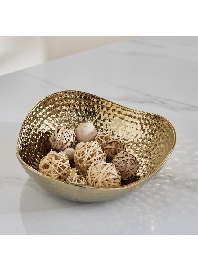 Home Box وعاء زينة بتشطيب مطروق - ذهبي - Image 1