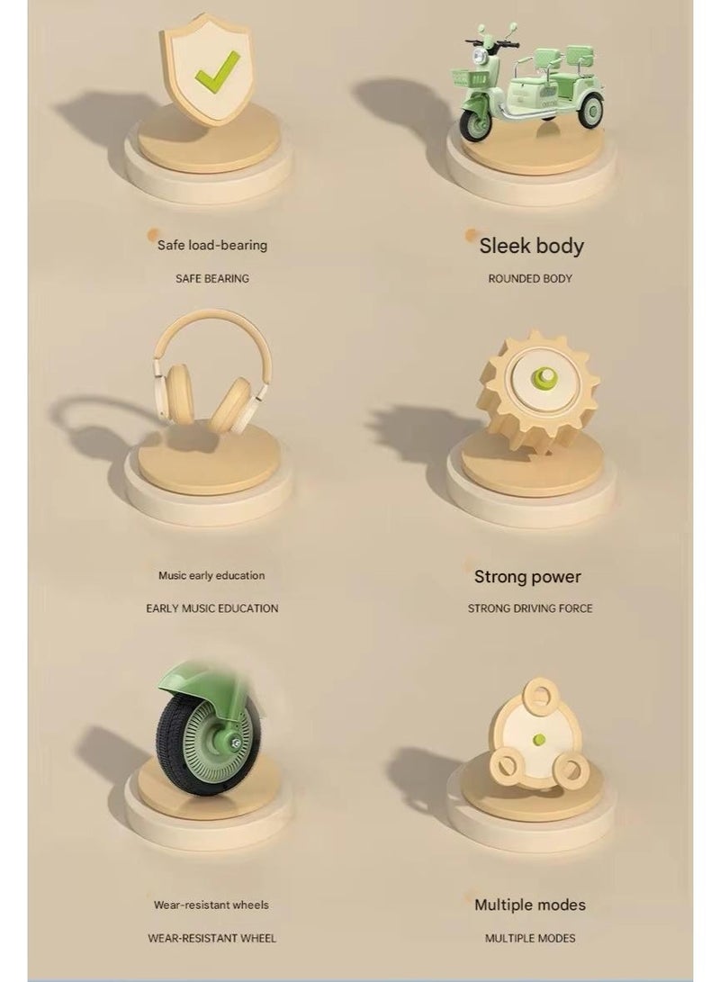 ريكسا دراجة نارية كهربائية للأطفال بمقعدين تعمل بالبطارية - دراجة كهربائية ممتعة وآمنة للأطفال - Image 3