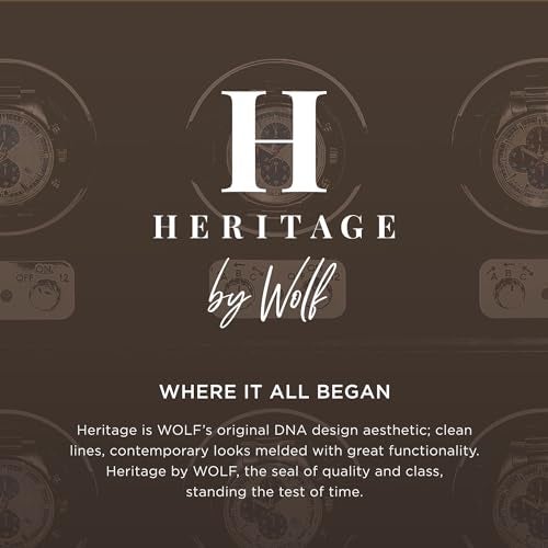Wolf Designs WOLF Heritage 10-Piece Watch Box, Black - Features 10 Watch Compartments, Faux Leather Exterior & Ultra-Suede Lining - Image 5