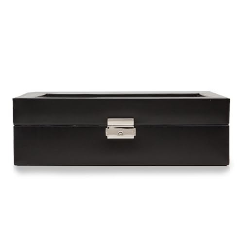 Wolf Designs WOLF Heritage 10-Piece Watch Box, Black - Features 10 Watch Compartments, Faux Leather Exterior & Ultra-Suede Lining - Image 1