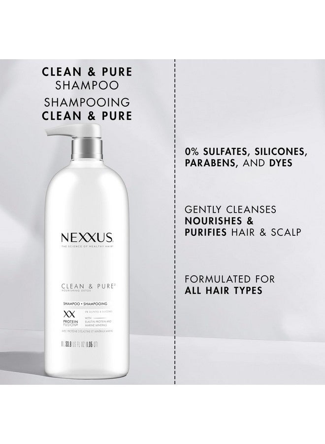 Nexxus Clean and Pure Clarifying Shampoo, With ProteinFusion, Nourished Hair Care Silicone, Dye And Paraben Free 33.8 oz - Image 3