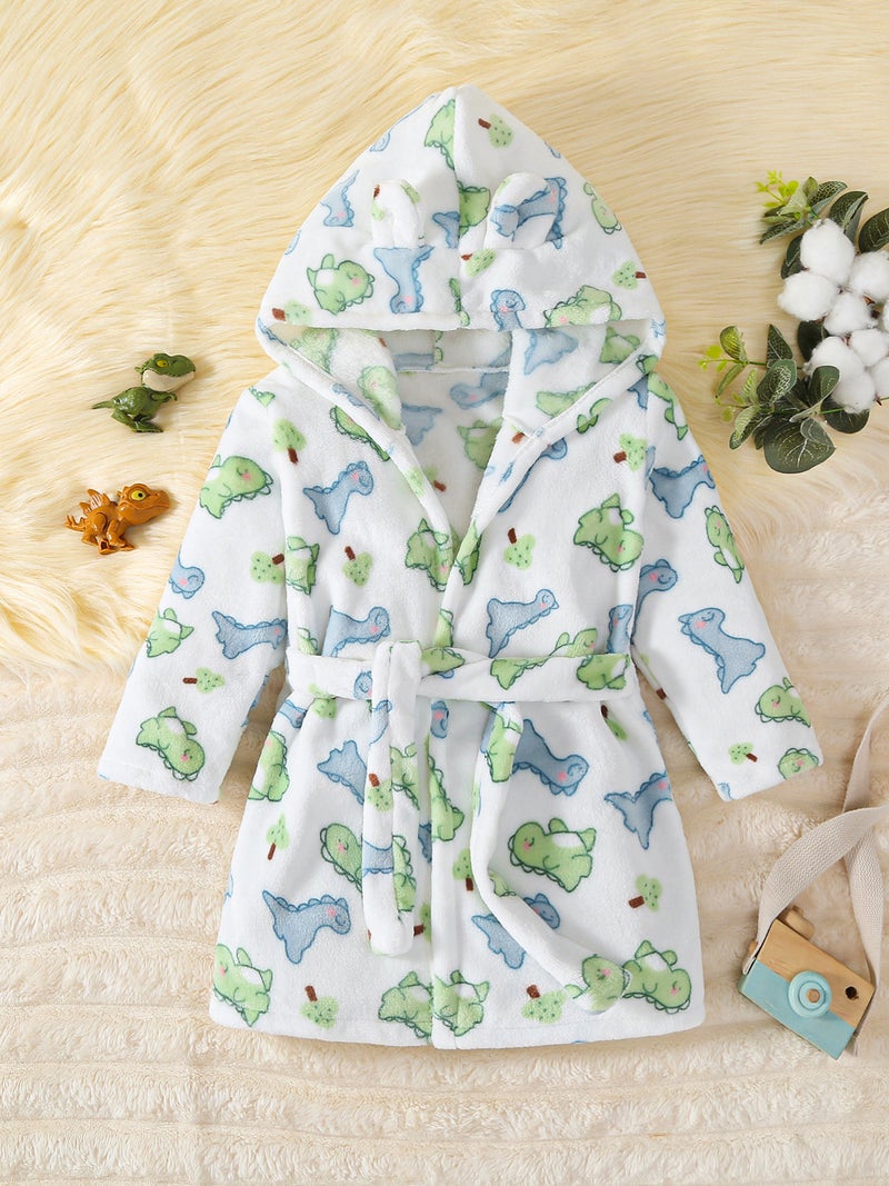 Children'S Nightgown Flannel Baby Boy'S Thickened Girl'S Coral Fleece Pajamas Four Seasons Bathrobe - Image 1