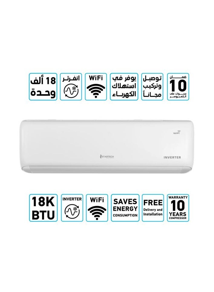 18K BTU Wi-Fi Control Cold Inverter Split Air Conditioner White ST-C18SACINV/WIFI