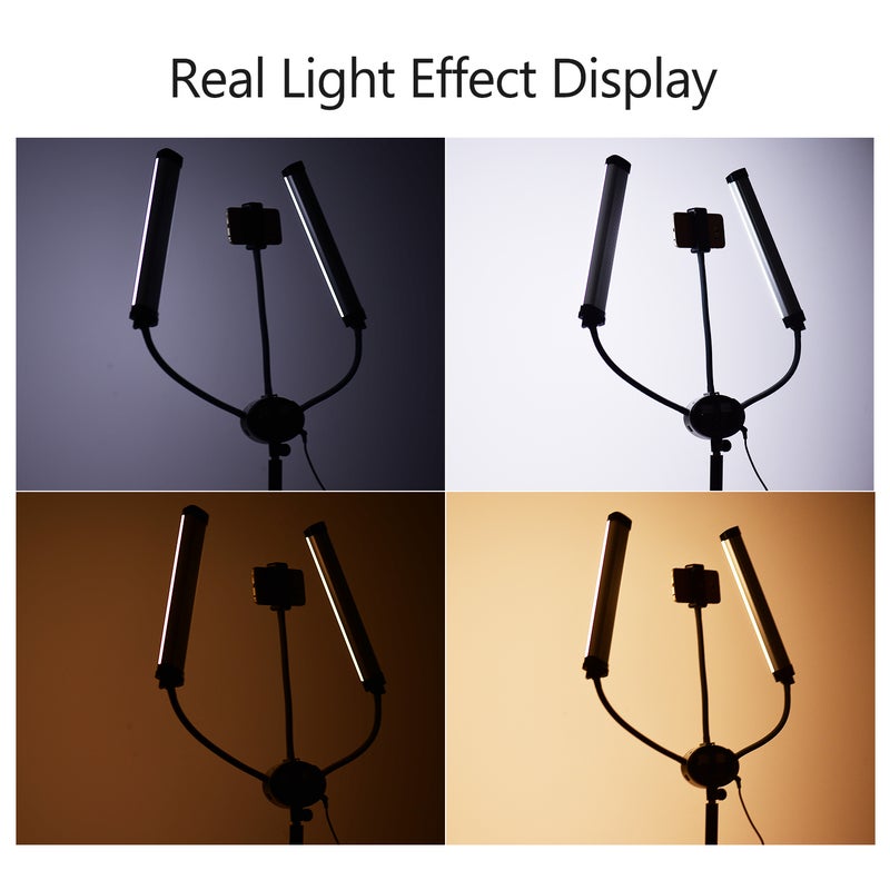 Loquat LED Dual-Arm Video Lamp White/Black - Image 5