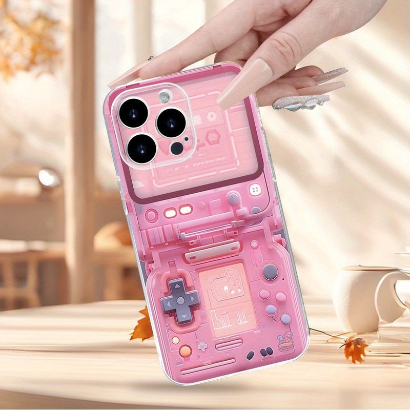 غطاء هاتف شفاف متوافق مع آيفون 8 بلس، مطبوع بتصميم على شكل وحدة ألعاب، تصميم عصري، قبضة مريحة، مناسب لكل من الرجال والنساء - Image 2
