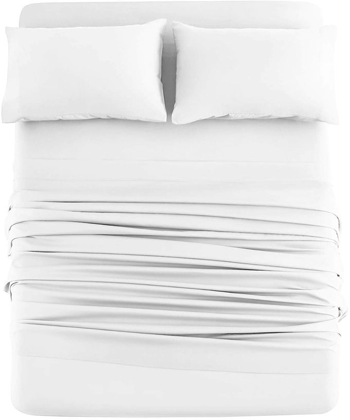 QUEEN JERSEY SHEET SET LUXURY 100 COTTON BED SHEETS TSHIRT SHEETS ALL SEASON BEDDING SOFT COMFORTABLE DEEP POCKET JERSEY COTTON BED SHEETS 4PC QUEEN WHITE