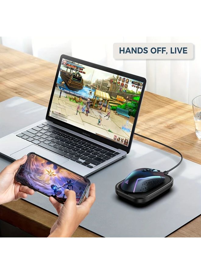 Ultra Quiet Black Mouse Mover With Sensitive Tracking Ergonomic Design Non Slip Base - Image 2