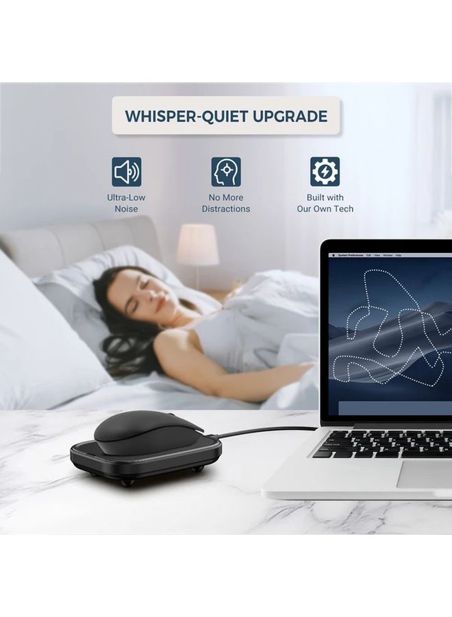 Ultra Quiet Black Mouse Mover With Sensitive Tracking Ergonomic Design Non Slip Base - Image 4