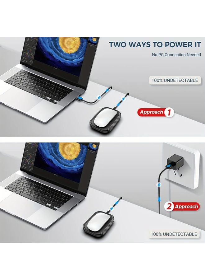 Ultra Quiet Black Mouse Mover With Sensitive Tracking Ergonomic Design Non Slip Base - Image 5