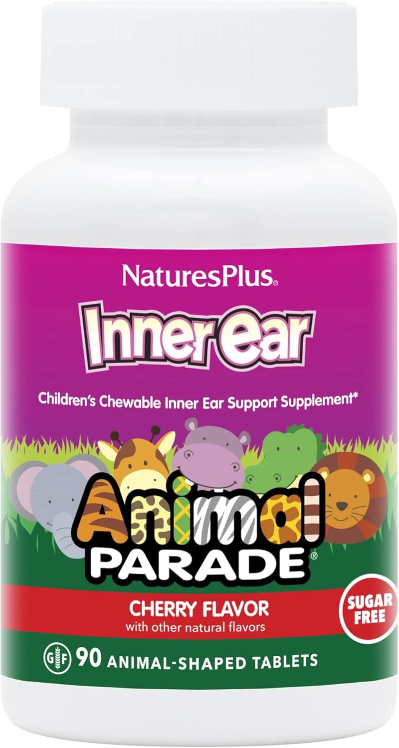 Nature's Plus Animal Parade Inner Ear Support Cherry Chewable Tablets - 90 Animal-Shaped Tablets - Image 1