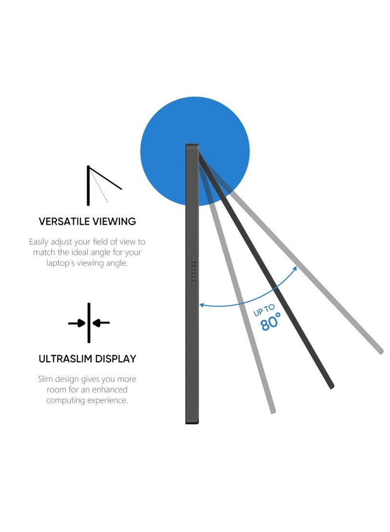 ترقية التكنولوجيا المبتكرة شاشة ألعاب محمولة 16.1 بوصة 144 هرتز، شاشة محمولة بدقة 1080P FHD مع HDR، نحيفة للغاية، للعناية بالعين، شاشة ثانوية خارجية للابتوب، الكمبيوتر الشخصي، PS5، Mac، Xbox. - Image 4