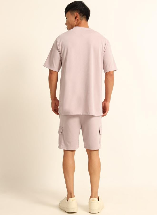 بوشيرت مجموعة من شورت وتيشيرت بقصة واسعة وأكتاف منخفضة - Image 4