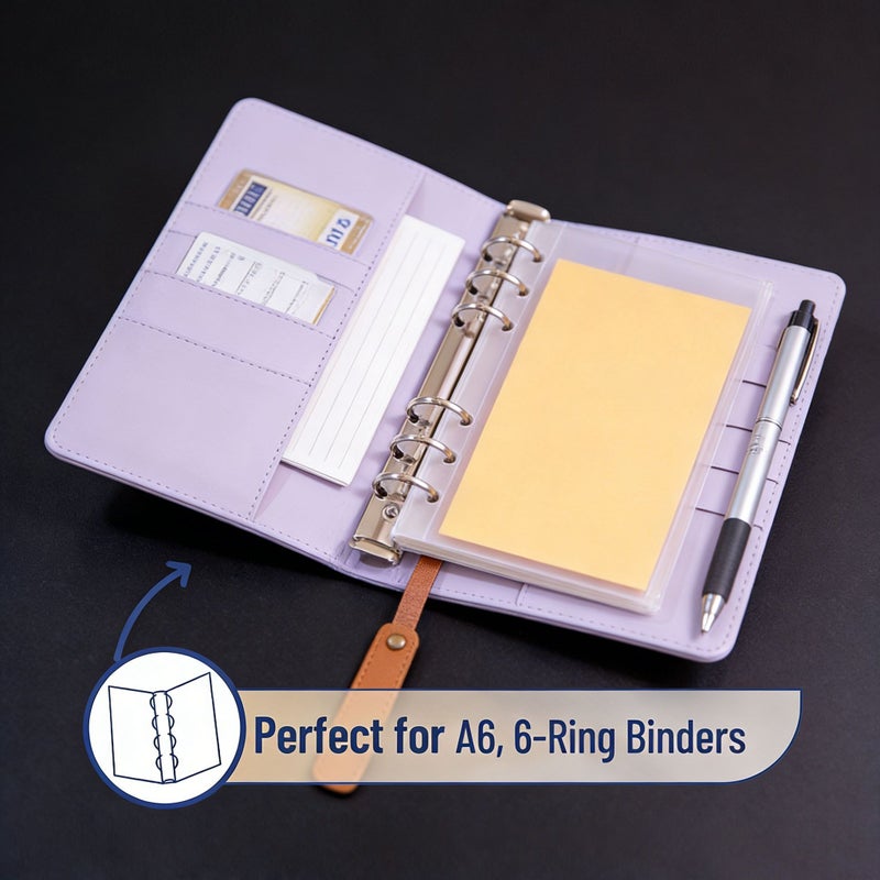 5Pcs Clear PVC A6 Zipper Pouch Cash Envelope Bags for Budget Binder Planner Notebook - Image 3