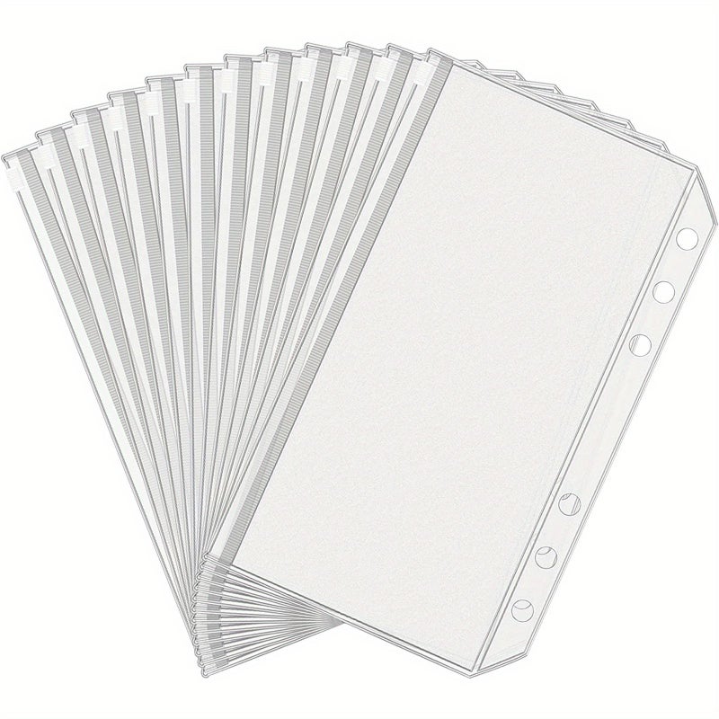 5Pcs Clear PVC A6 Zipper Pouch Cash Envelope Bags for Budget Binder Planner Notebook - Image 1