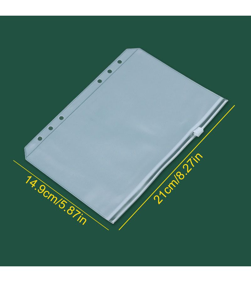 5Pcs Clear PVC A6 Zipper Pouch Cash Envelope Bags for Budget Binder Planner Notebook - Image 4