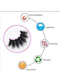 DAODER Magnetic Eyelashes Magnetic Lashes with 4 Tubes Eyeliner Kit 6 Magnets Natural Dramatic Lashes Mixed Wispy Long False Eyelashes Reusable 10 Pairs  - Image 3