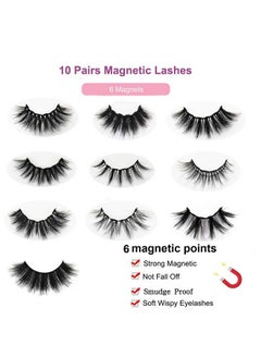 DAODER Magnetic Eyelashes Magnetic Lashes with 4 Tubes Eyeliner Kit 6 Magnets Natural Dramatic Lashes Mixed Wispy Long False Eyelashes Reusable 10 Pairs  - Image 5