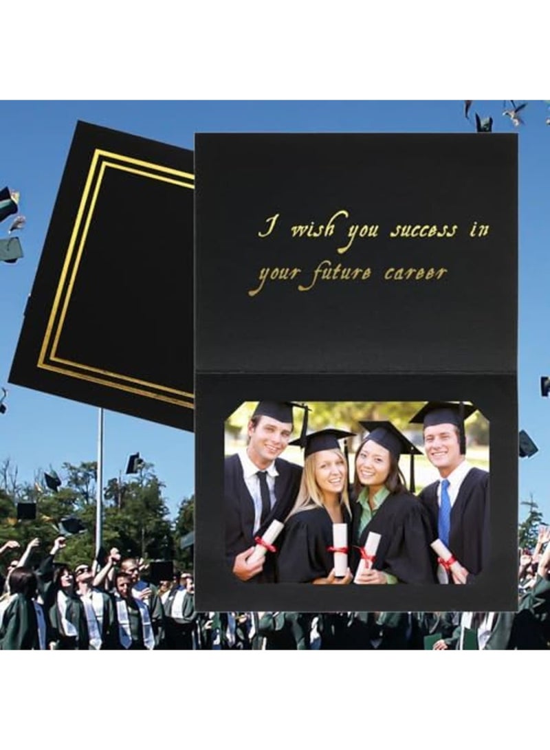 SYOSI 20 Pcs 5x7 Photo Folders, Stylish Cardboard Picture Frame Inserts, Ideal for Portraits, Note Cards, and Greetings, Black Photo Frames - Image 2