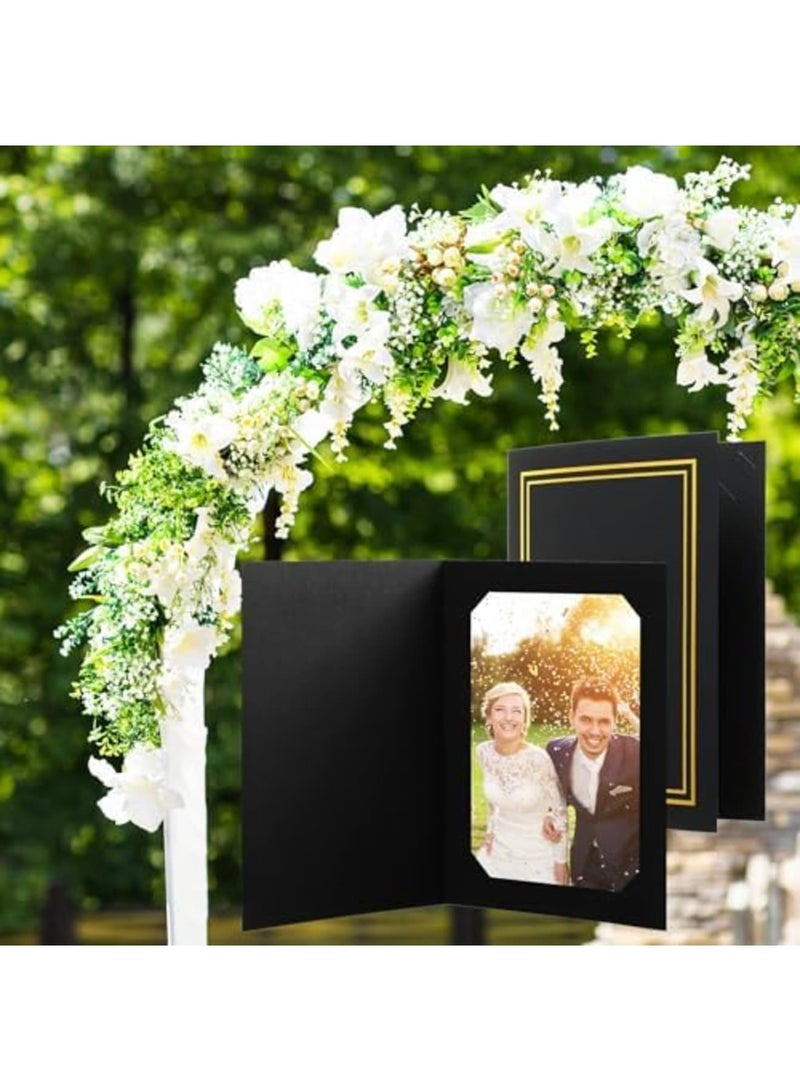SYOSI 20 Pcs 5x7 Photo Folders, Stylish Cardboard Picture Frame Inserts, Ideal for Portraits, Note Cards, and Greetings, Black Photo Frames - Image 5