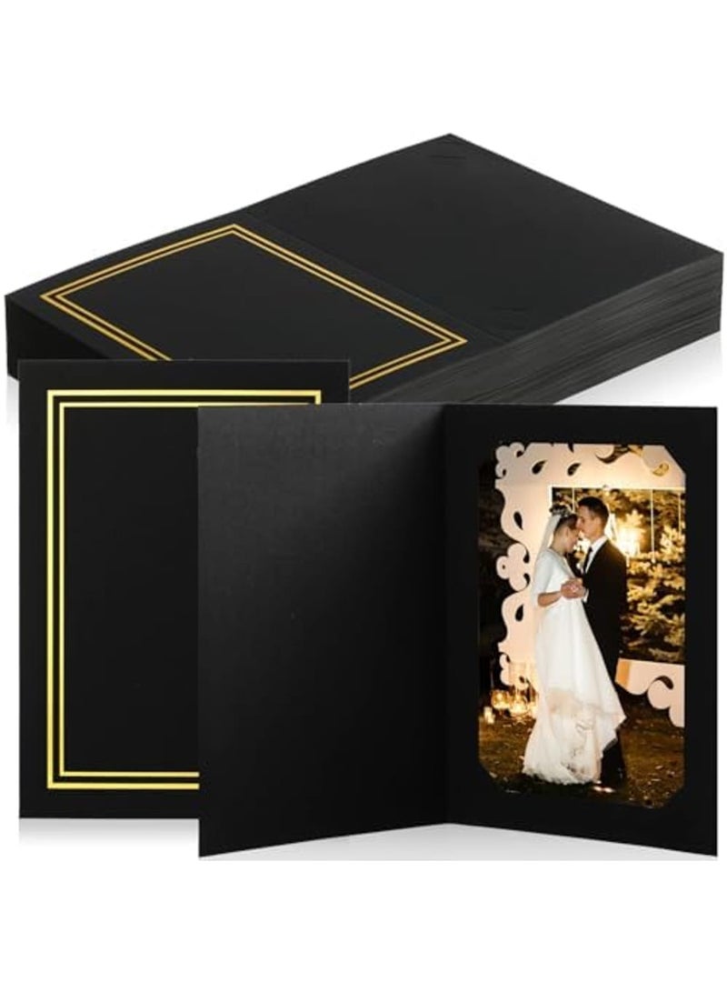 SYOSI 20 Pcs 5x7 Photo Folders, Stylish Cardboard Picture Frame Inserts, Ideal for Portraits, Note Cards, and Greetings, Black Photo Frames - Image 1