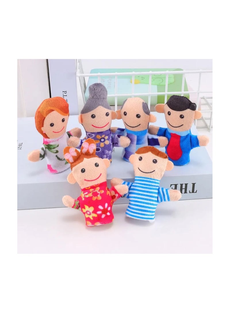 لعبة دمى اصابع اليد شخصيات العائلة للأطفال من 6 قطع تعليم الأطفال مفيدة للمعلمات و الامهات في الروضة والحضانة و التعليم المبكر - Image 1