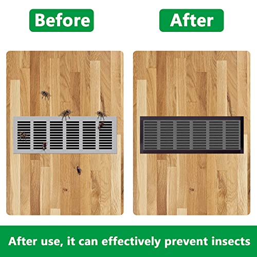 LFUTARI 8pcs Floor Vent Mesh Covers, 5.5x12" Magnetic Air Vent Screen Register Trap, Rectangle PVC Floor Register Mesh Cover for Wall Ceiling Floor Catch Debris Hair Insect - Image 4