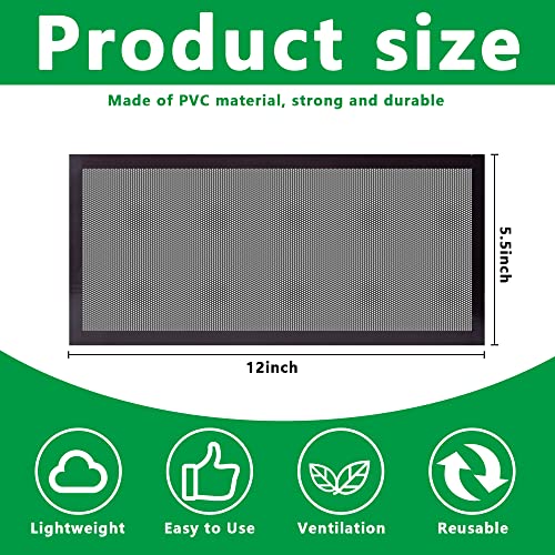 LFUTARI 8pcs Floor Vent Mesh Covers, 5.5x12" Magnetic Air Vent Screen Register Trap, Rectangle PVC Floor Register Mesh Cover for Wall Ceiling Floor Catch Debris Hair Insect - Image 2