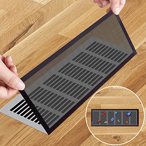 LFUTARI 8pcs Floor Vent Mesh Covers, 5.5x12" Magnetic Air Vent Screen Register Trap, Rectangle PVC Floor Register Mesh Cover for Wall Ceiling Floor Catch Debris Hair Insect - Image 1