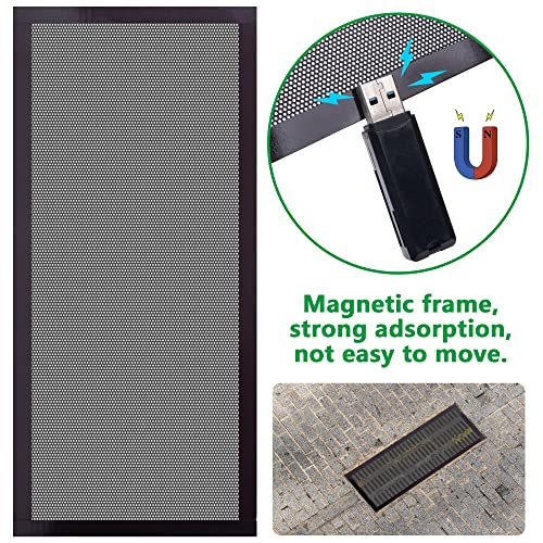 LFUTARI 8pcs Floor Vent Mesh Covers, 5.5x12" Magnetic Air Vent Screen Register Trap, Rectangle PVC Floor Register Mesh Cover for Wall Ceiling Floor Catch Debris Hair Insect - Image 3