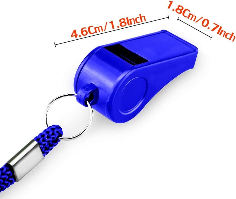 Hipat Whistle with Lanyard, 2 Packs Blue Plastic Whistles, Extra Loud Sports Whistles Great for Coach, Referee, Basketball, Lifeguard, Survival - Image 4