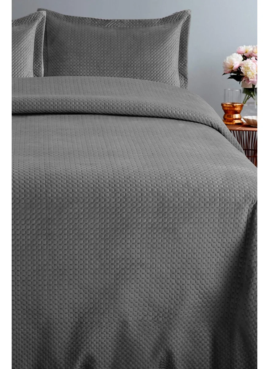 Favora Lidia Double Bedspread Set - Anthracite